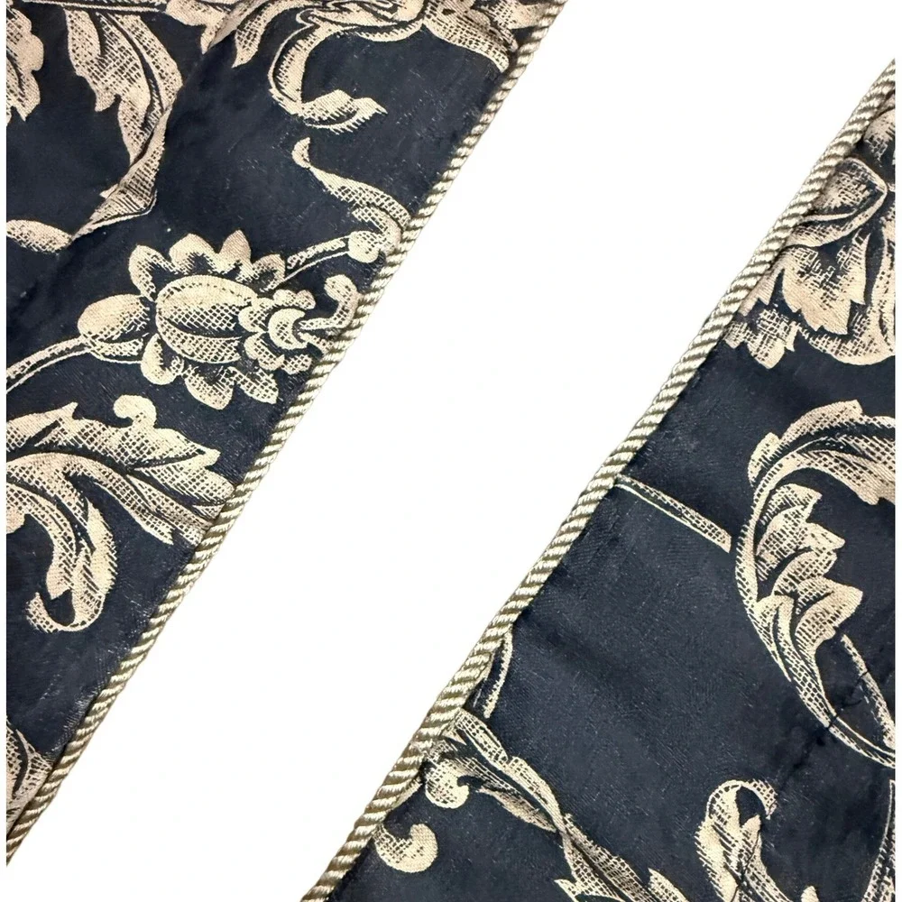Croscill King Pillow Shams Throw Pillow Navy Gold Damask Set Hollywood Regency